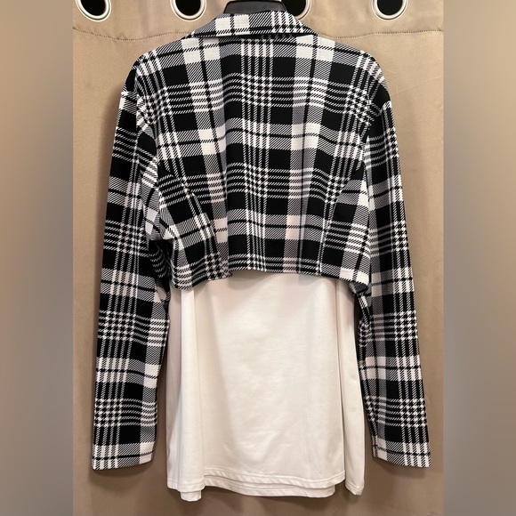 NWT Plus Size Plaid Open Front Top and Camisole Twinset (4X size 22) - Picture 3 of 12